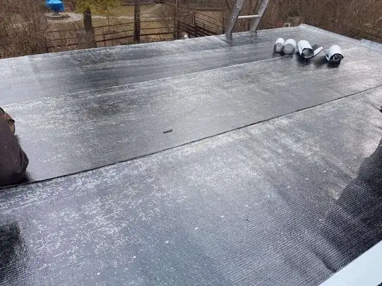 Flat roof membrane installed on a Toronto property